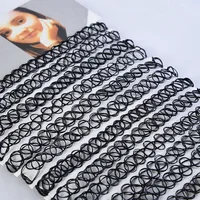 12 pièces Vintage cou tatouage tour de cou élastique femmes collier Punk tatouage tour de cou extensible collier bijoux filles Sautoirs colliers 5