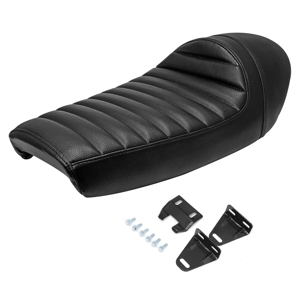 Black Cafe Racer Motorcycle Seat For Suzuki Yamaha Honda CG125 CB350 CB400 CB500 Retro Vintage Hump Saddle Custom Chopper |