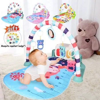Musical Baby Activity Gym Rack Play Mat Kid Rug Puzzle Mat Carpet Piano Keyboard Infant Playmat Crawling Game Pad Baby Toy Gift 1