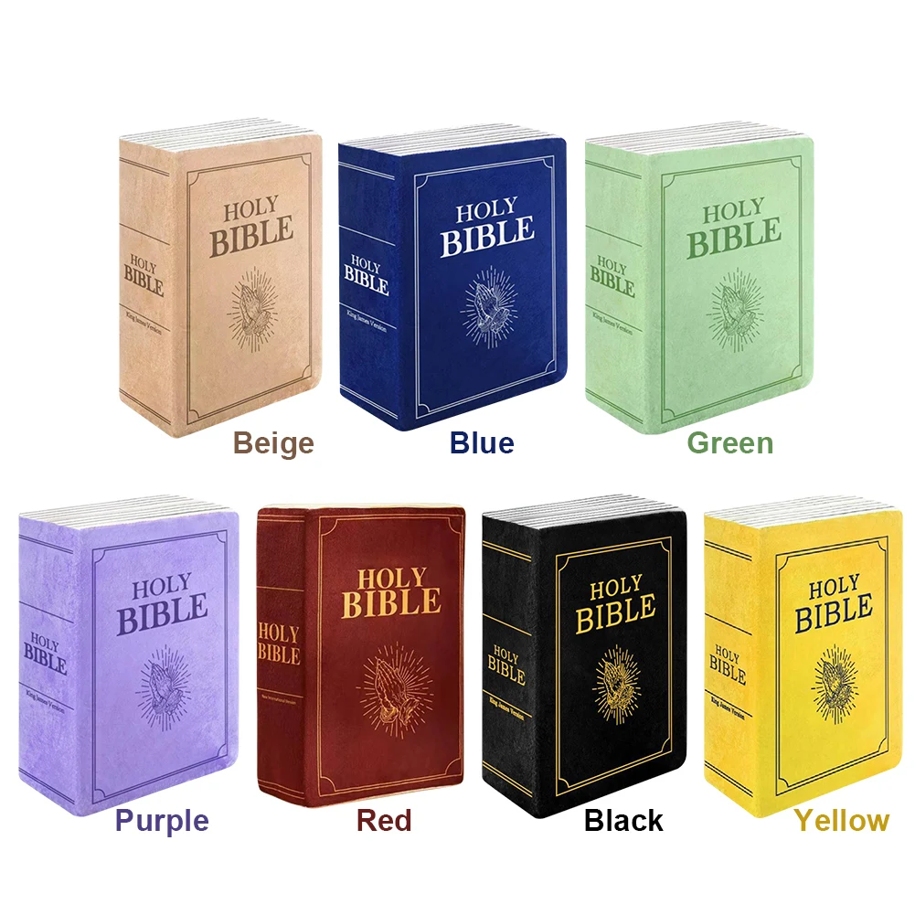 Coussin Bible En Peluche – Ouvrable Avec Versets, Déco Inspirante Et Réconfortante (Couleur Au Choix)
