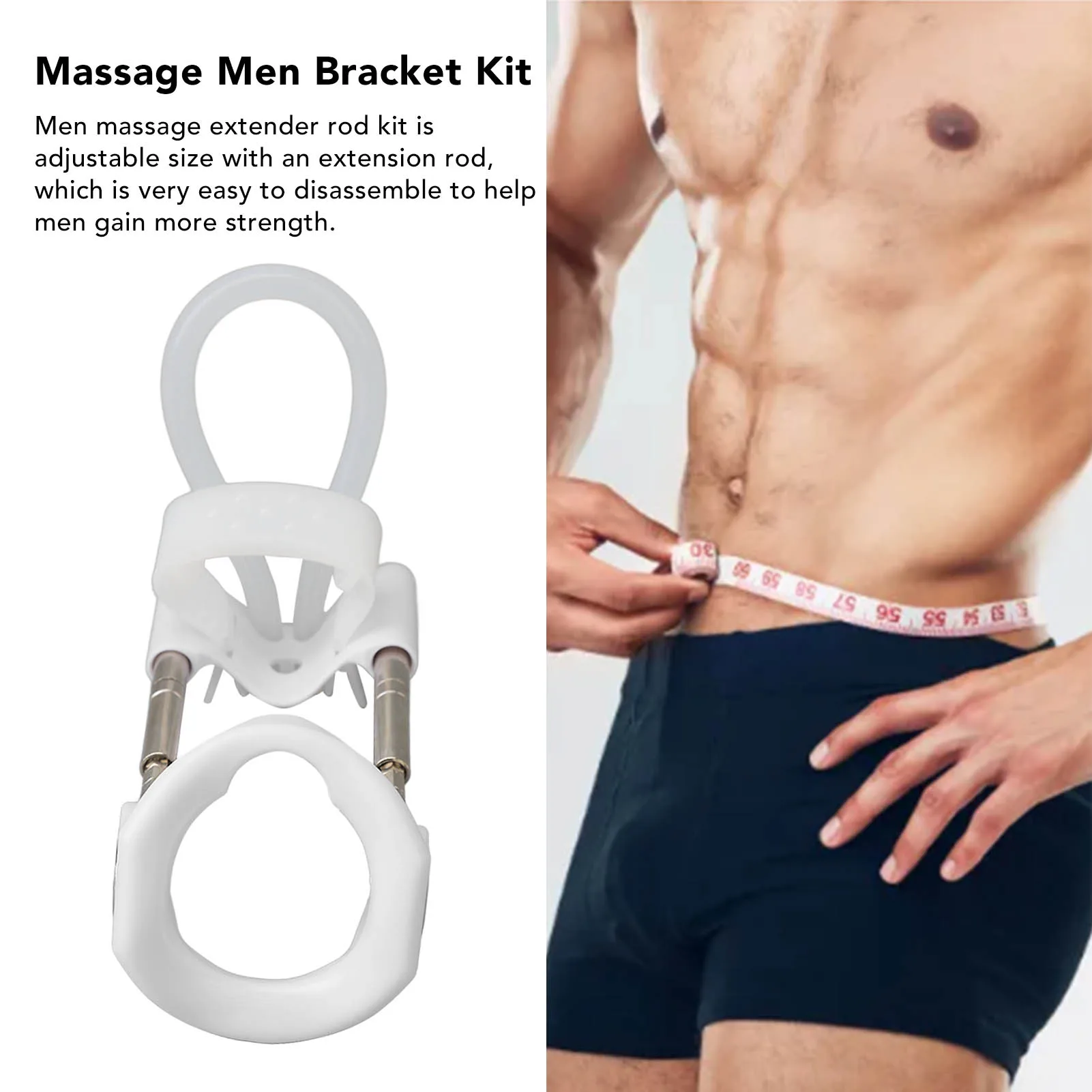 Massage Men Bracket Kit Elastic Portable Comfortable Grip Men Massage Extender Rod Kit For Home Travel Men Bracket Stretcher Kit