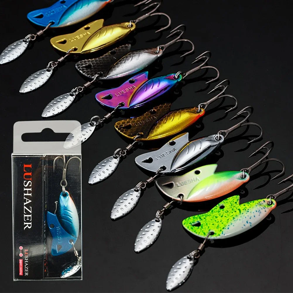 1Pc 5/10/15G Metal VIB Wobbler Fishing Lure Tail Spinner Sinking Rotating Spoon Pin Crankbait Sequins Bait Fishing Tackle