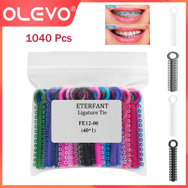 Dental Orthodontic Elastic Ligature Ties Braces Rubber Bands 1040pcs/bag  Purple