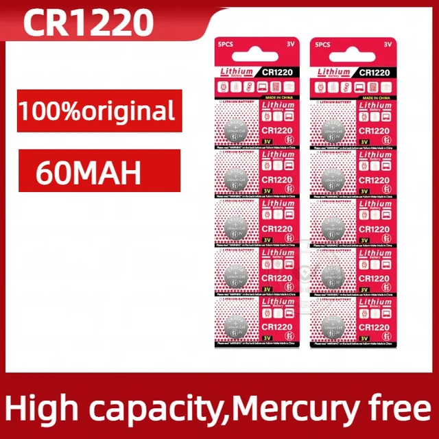  Maxell CR1220 3V Lithium Coin Cell Watch Batteries (5