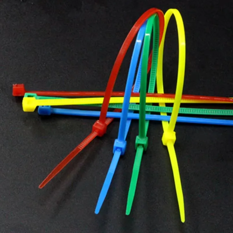 100-Piece Multicolor Self-Locking Nylon Cable Ties