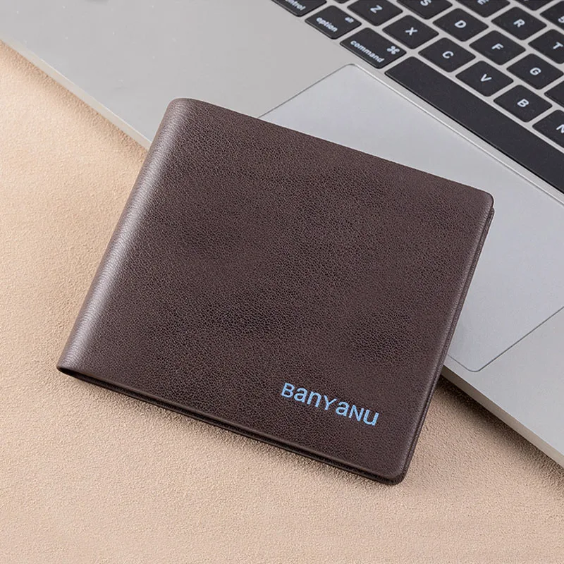 Men's wallet New anti-theft card swiping multi-functional business casual leather short wallet Men's driver's license wallet