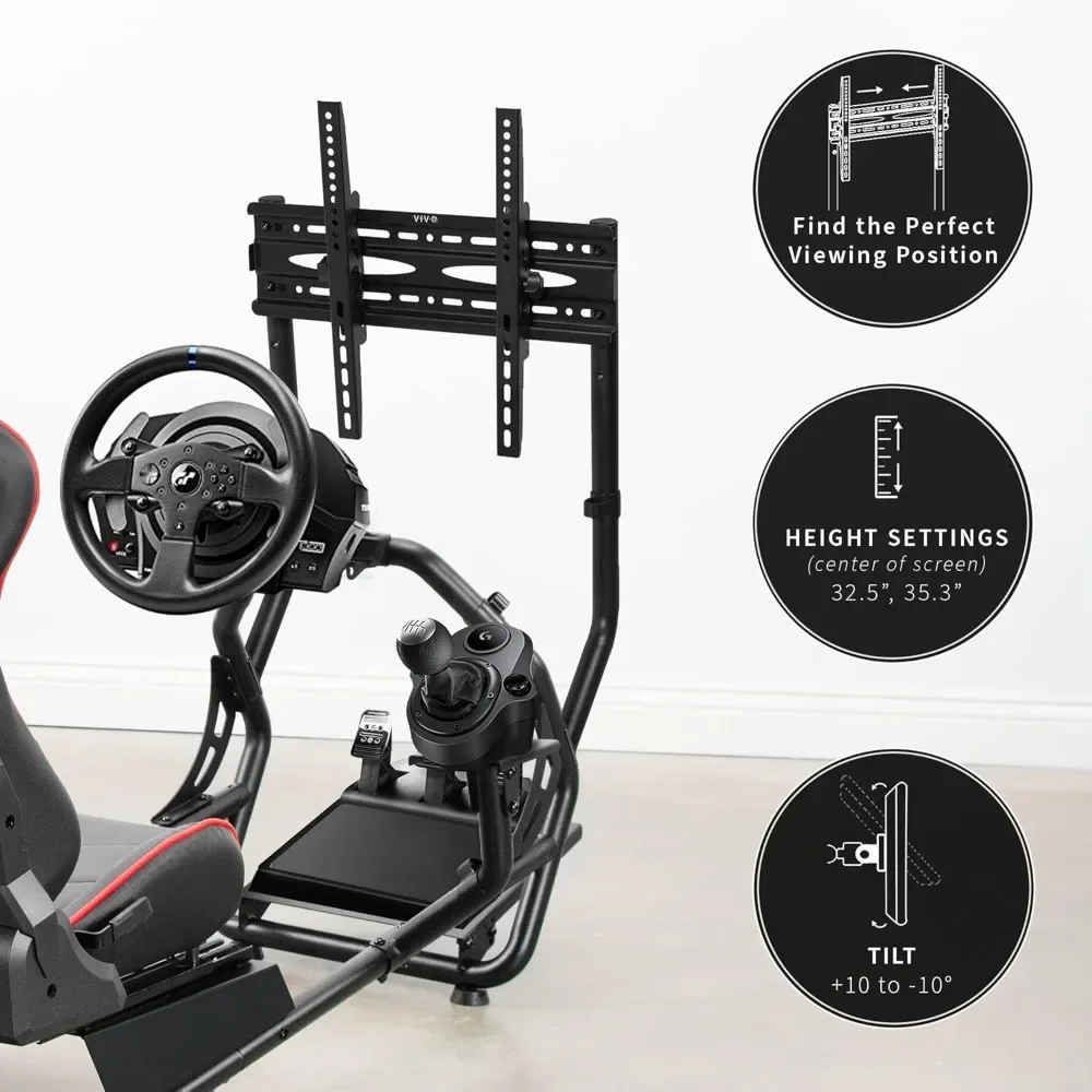 Gaming Chair with TV Mount, Wheel Stand, Gear Mount, Chairs and Frame Only, Racing Simulator Cockpit, Gaming Chair 5