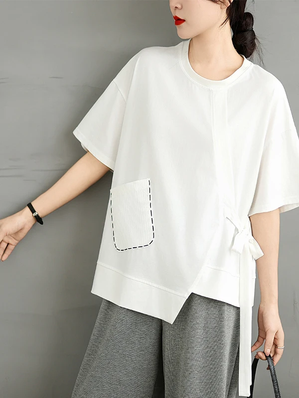 New 2025 Women's Pure Cotton ort Sve T-irt Summer Loose round Ne Materni Top  Color Base Layer irt