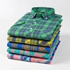 Fashion Korean Popular Clothes 100%cotton Short Sleeve Shirts for Men Slim Fit Casual Plain Shirt Thin Plaid Hawaiian Soft Tops 2