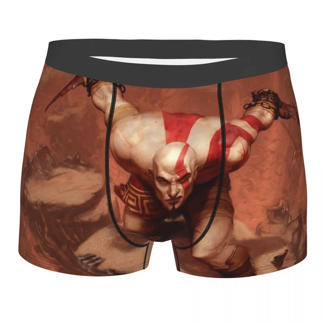 Men God Of War Warrior Underwear Kratos Game Funny Boxer Shorts