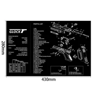 280x430mm Gun Cleaning Rubber Mat With Parts Diagram Instructions Mouse Pad For 1911 Glock HK USP M92 P220 226 2