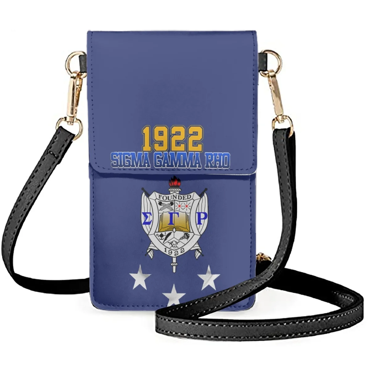 

FORUDESIGNS Women's Leather Phone Bag Stylish Sigma Gamma Rho Creative Design Shoulder Bags Flip Top Shopping Organizer Cosmetic