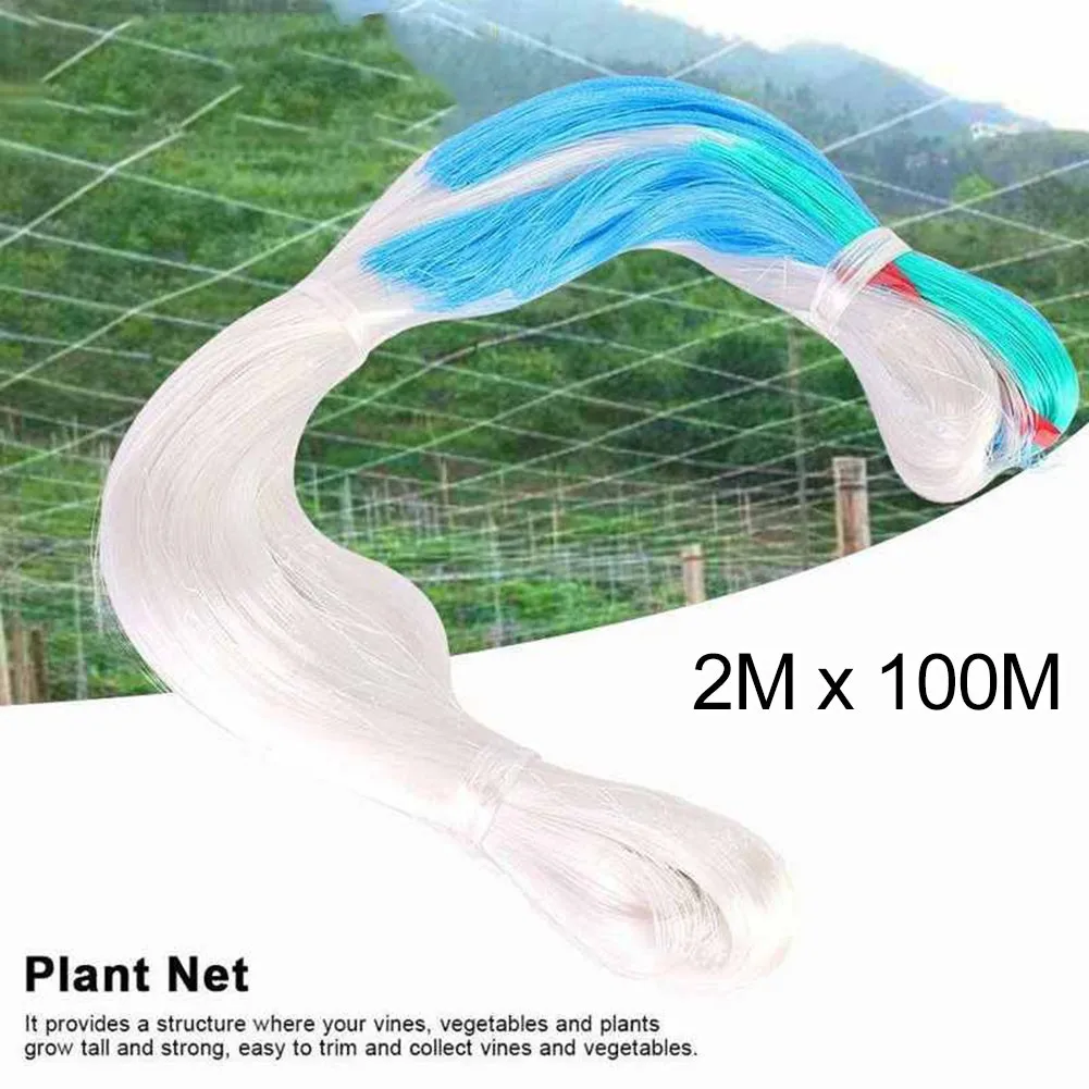 

2x100M Garden Plant Trellis Netting Polythene Support Nets Glory Flower Vine Climbing Net Grow Holder Netting Garden Tool