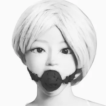 4 Colors Faux Leather Mouth Gag Adjustable Silicone Ball Adult Flirting Fetish Roleplay Game Props Couples BDSM Bondage Sex Toys 4