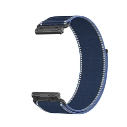 Nylon Braid Adjustable Outdoor Watch Strap with Metal Connector - 24mm Band - Garmin Venu X1 (Blue)