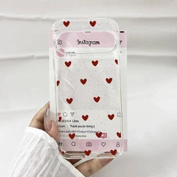 Chic Rose Pink Love Heart Polka Dot Clear Soft TPU Phone Case Cover - Google Pixel 8 Pro (-1)