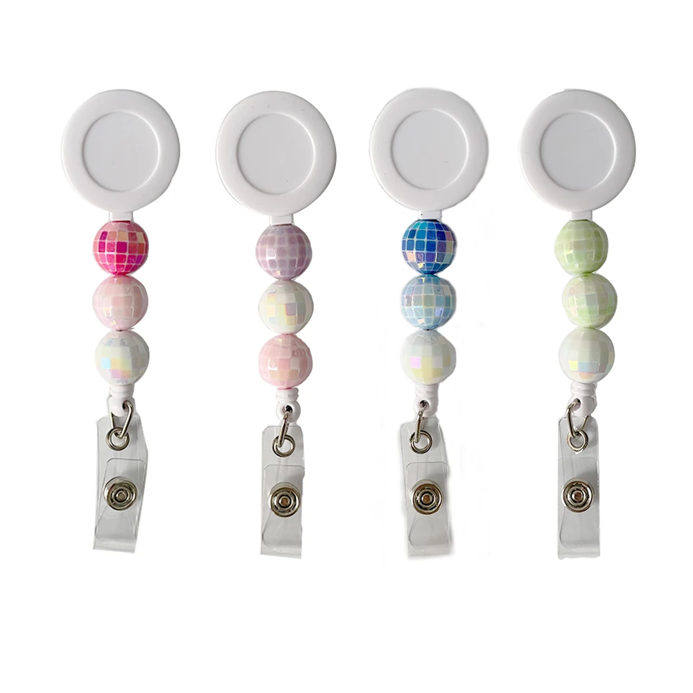 

Colorful ABS Retractable Badge Reel Clip Nurse Doctor Student Badge Holder Reel ID Card Clip Keychains Office School Supplies