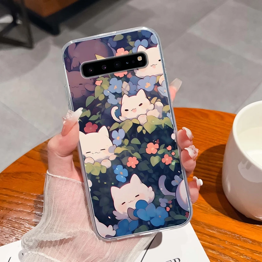 Romantic Rose Pattern Transparent TPU Silicone Anti-Slip Bumper Phone Cover
