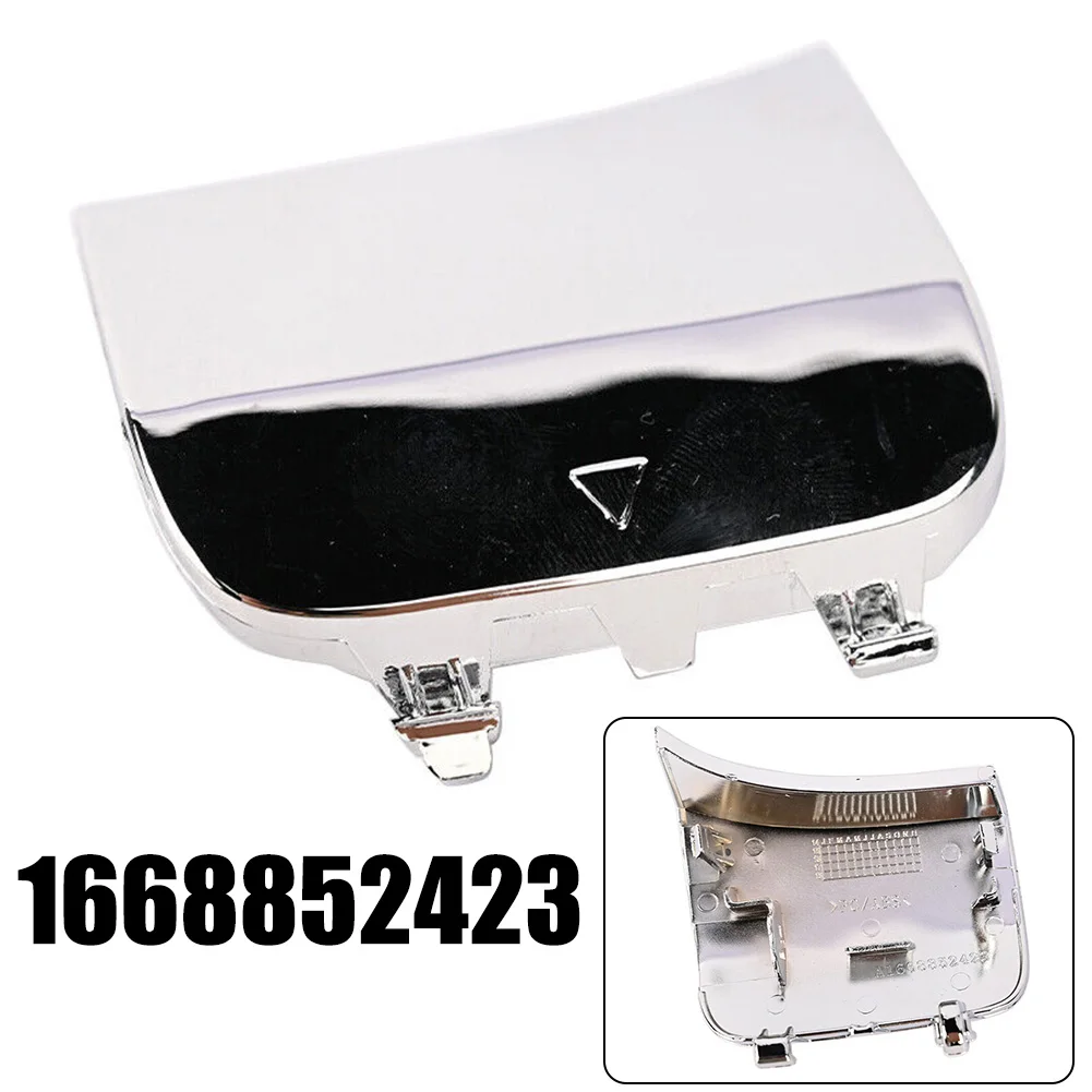 

1pc Car Front Bumper Chrome Tow Eye Cap Cover Electroplating Silver Plastic A1668852423 For Mercedes X166 GLS450 2017-2019