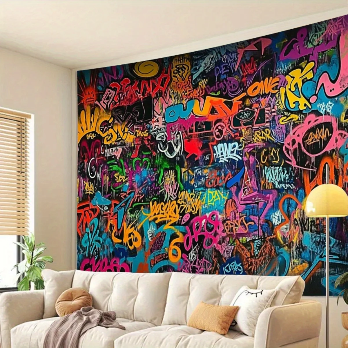 1 StückVivid Hip-Hop-Graffiti-Party-Hintergrund, einfach aufzuhängen, Jubiläen und Veranstaltungen – Detail 3
