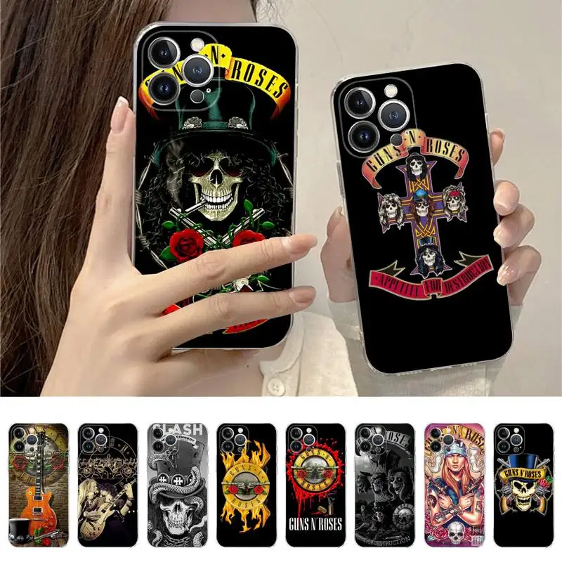 

Guns N Roses Phone Case For iPhone 14 11 12 13 Mini Pro XS Max Cover 6 7 8 Plus X XR SE 2020 Funda Shell