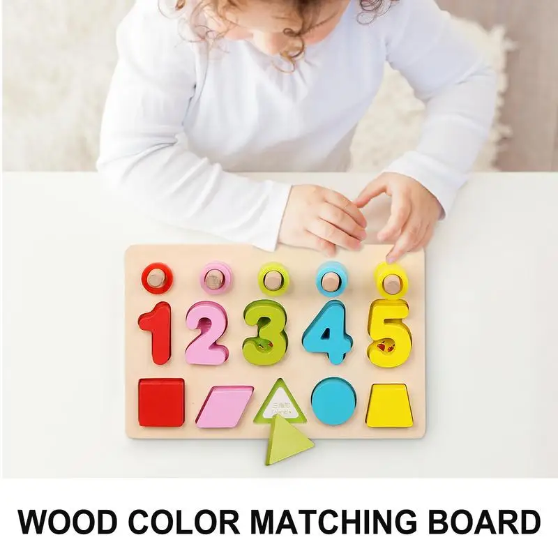 Color Matching Block Toy Color Recognition Puzzle Board Educational Toddler Sensory Game Preschool Training Activity For