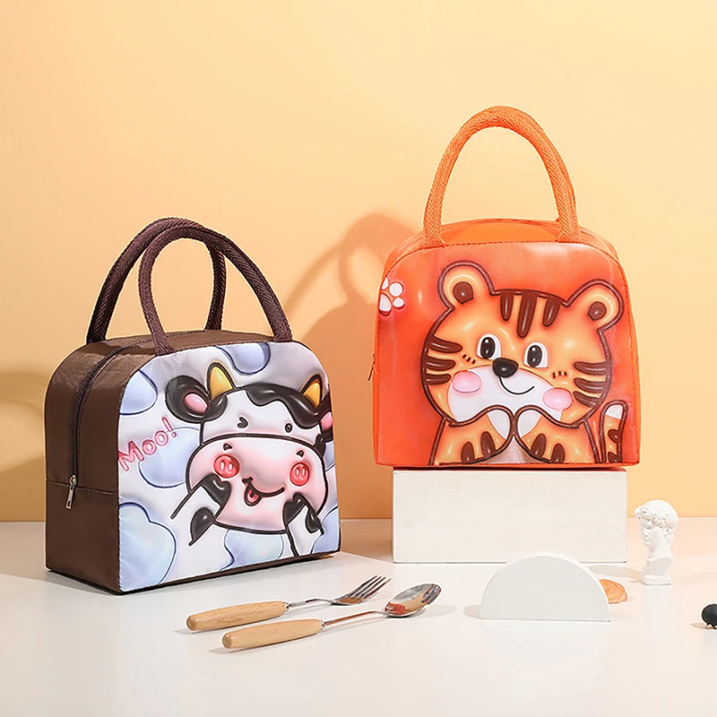 3D Cartoon Portable Insulated Thermal Lunch Bag for Women Kids Picnic