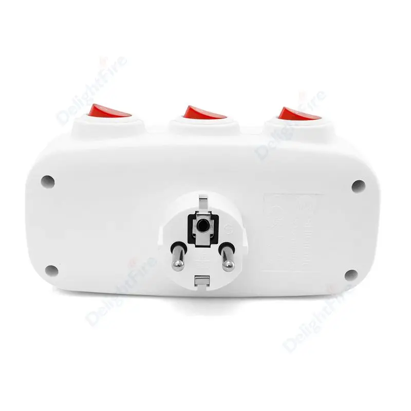 Electrical Socket EU Plug Extension Sockets With ON/OFF Switch 1 To 3 Way Universal Germany France Standard Wall Power Converter AC Outlet