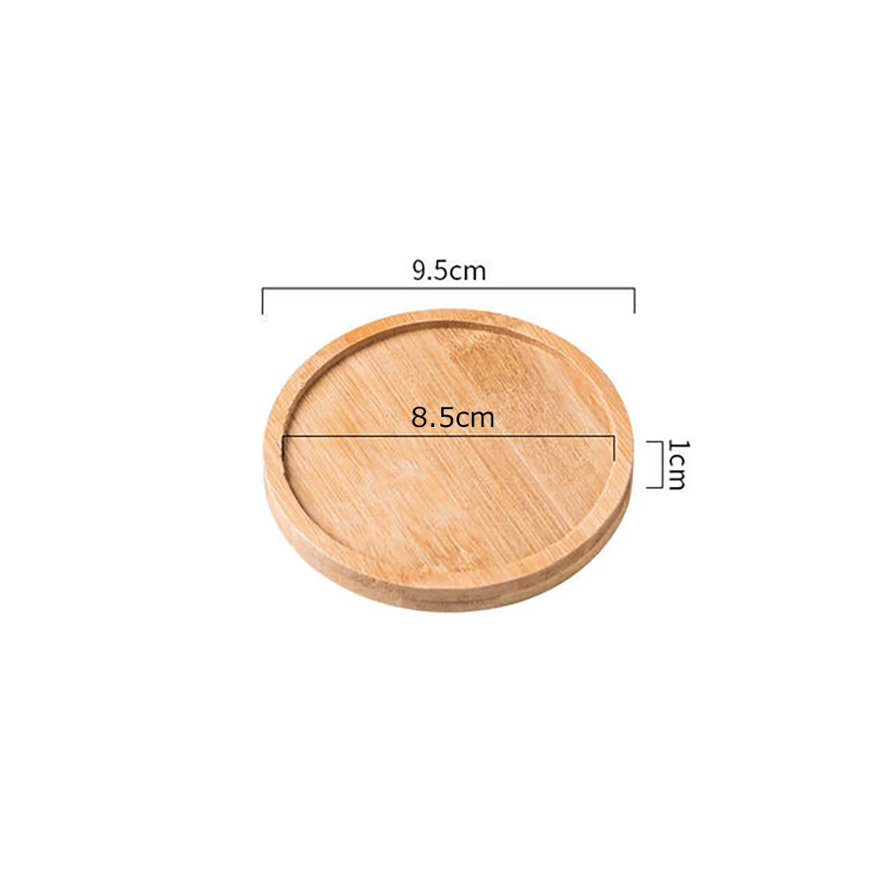 Multi Bamboo Tray Wood Saucer Flower Pot Tray Cup Pad Coaster Plate Kitchen Decorative Plate Creative Coaster Coffee Cup Mat