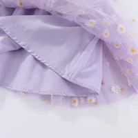 Robe d'été coréenne pour filles de 0 à 6 ans, jolie robe à bretelles en maille à motif marguerite pour bébés et enfants, idéale pour la plage et les vacances 6