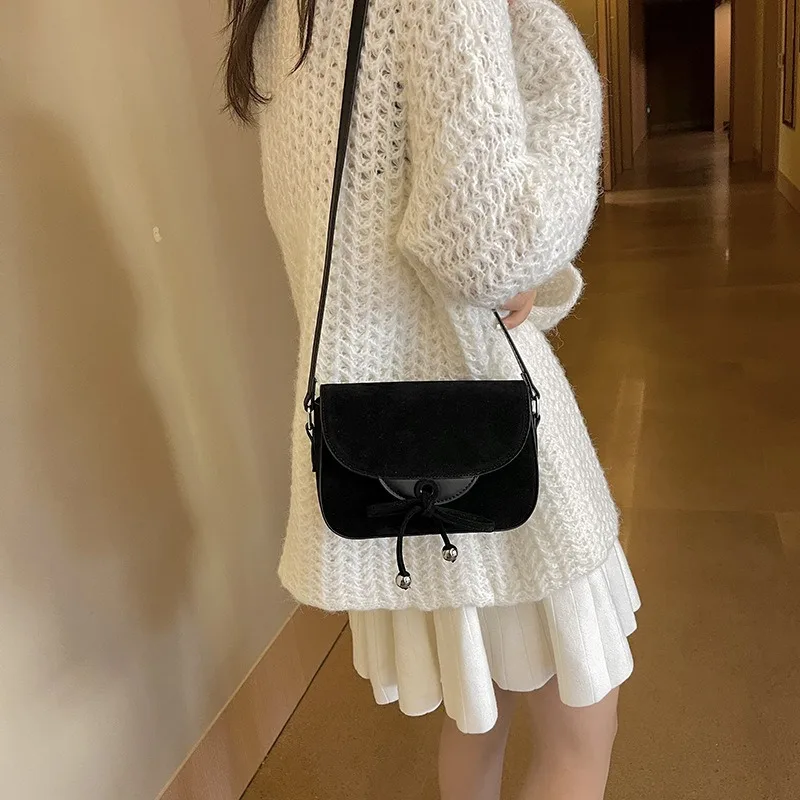 Xiuya Brown Vintage Shoulder Bag for Women Simple Fashion Casual Square Korean Fashion Handbag Luxury Elegant New Aesthetic Bags