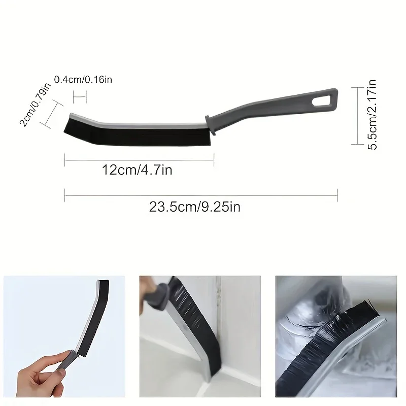 Set 3 Spazzole Per Pulizia Fessure - Con Setola Dura, Design 2-in-1 Clip E Spazzola Per Angoli Stretti - Foto 3