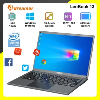 Laptop economico da 13,3 pollici Intel N4020 Notebook Windows 10 Computer portatile per studenti Display IPS 1920*1200 4/6/8G RAM 256/512/1T SSD