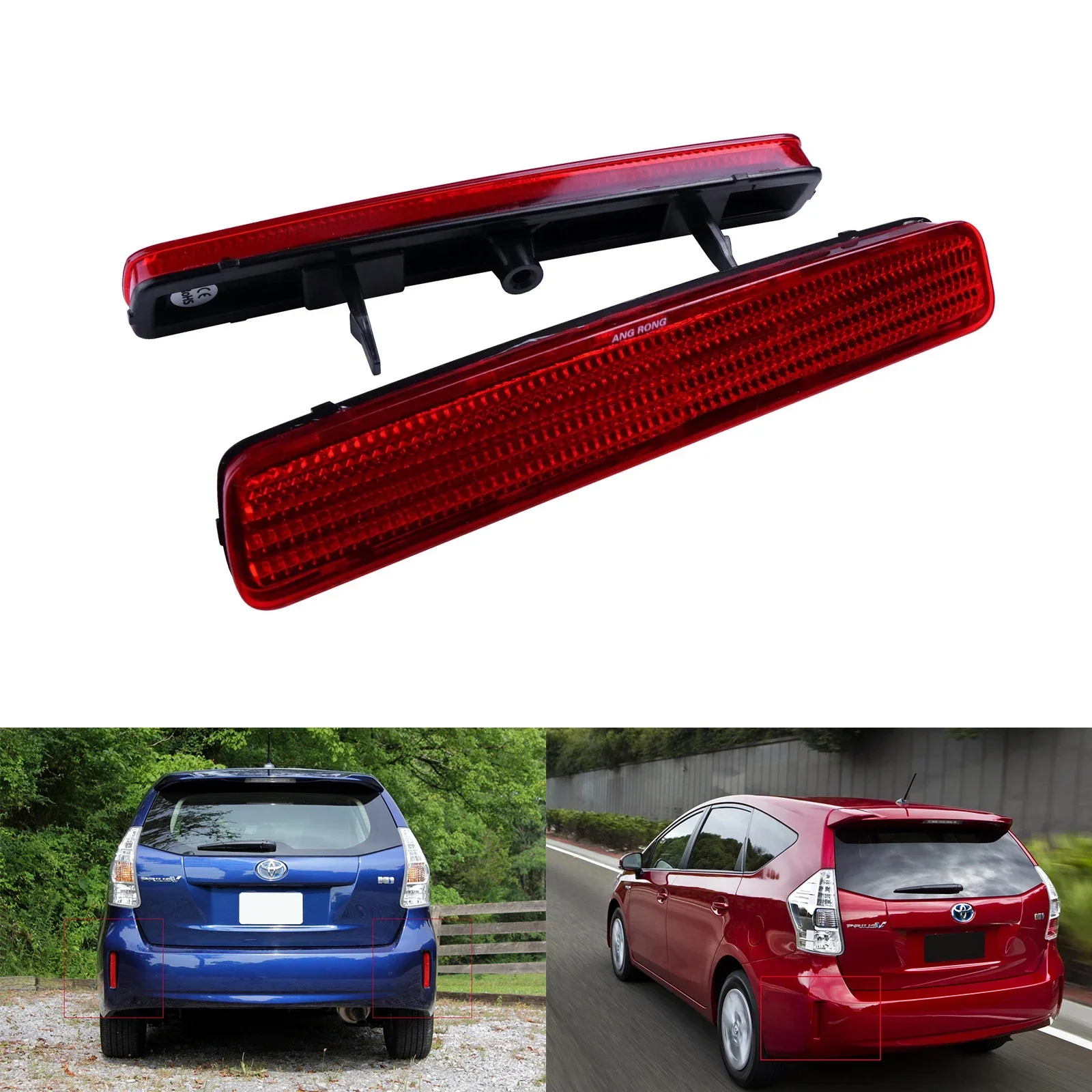 Rear Bumper Reflector Lens Assembly No Light for 2012-2017 Toyota Prius ...