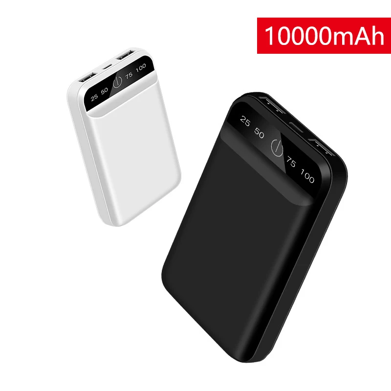 10000Mah Mini Power Bank Doppia Uscita Usb Caricabatteria Esterno Portatile Per Iphone 14 13 Pro Samsung Huawei Xiaomi Powerbank