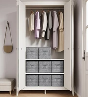 Storage Cubes,  Non-Woven Fabric Bins with Double Handles, Closet Organizers for Shelves, Foldable, for Clothes 1