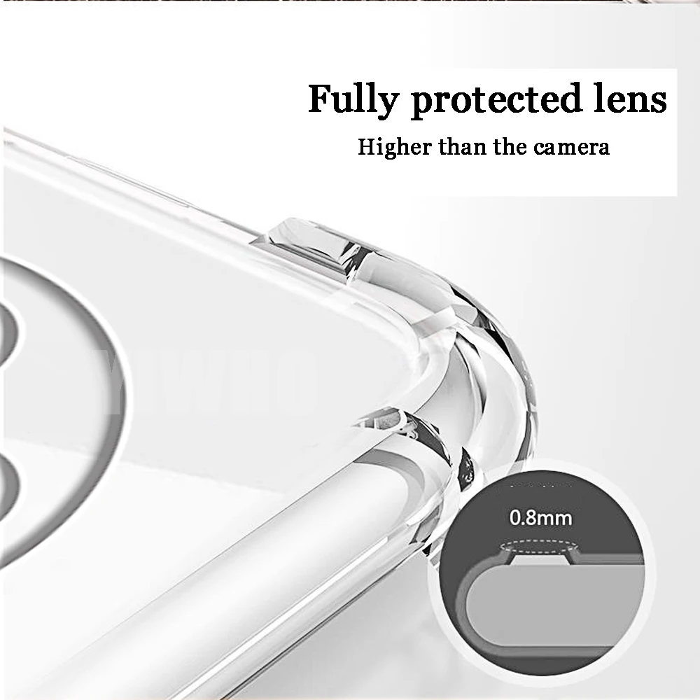 Phone Case Airbag Transparent Phone Case for Redmi A4 A3 A2 A1 Protective Lens Shockproof Back Soft TPU Soft Clera Full Cover