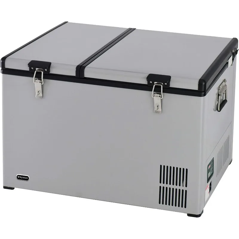 Whynter FM-901DZ 90 Quart Dual Zone Portable Fridge Optional Wheels, AC 110V/ DC 12V Real Freezer for Car, Home