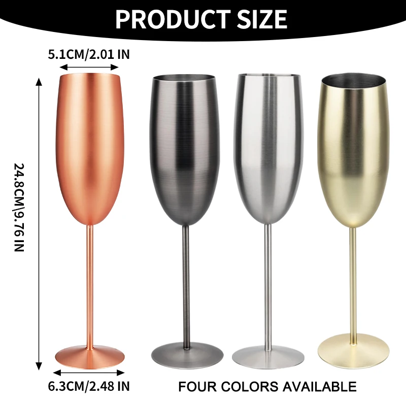 Luxury Matte Stainless Steel Champagne & Wine Glass 6