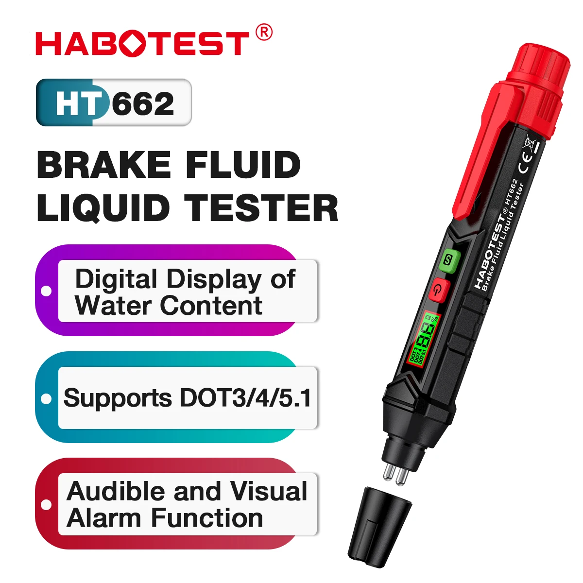 Brake Fluid Tester for DOT3/DOT4/DOT5.1 Brake Fluid Content Detector brake fluid tester