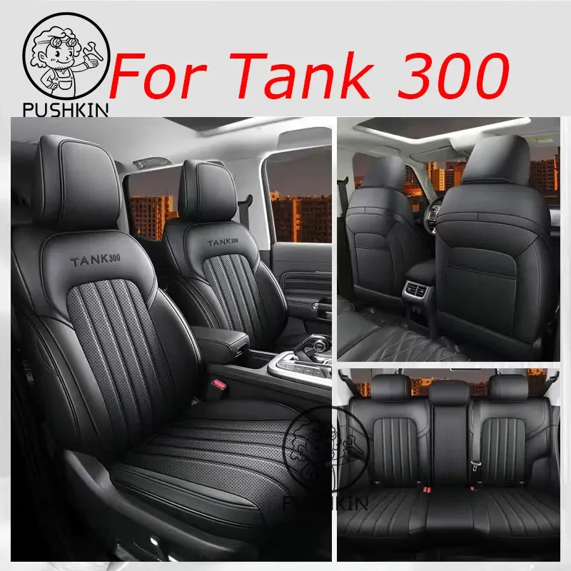 

Custom Fit Car Accessories Seat Covers For 5 Seats Full Set Top Quality Leather Specific For TANK 300 2022 2023 2024