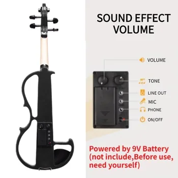 4/4 Wooden Electronic Violin Professional Performance Electric Instrument for Professional or Beginners To Practice（No Battery）