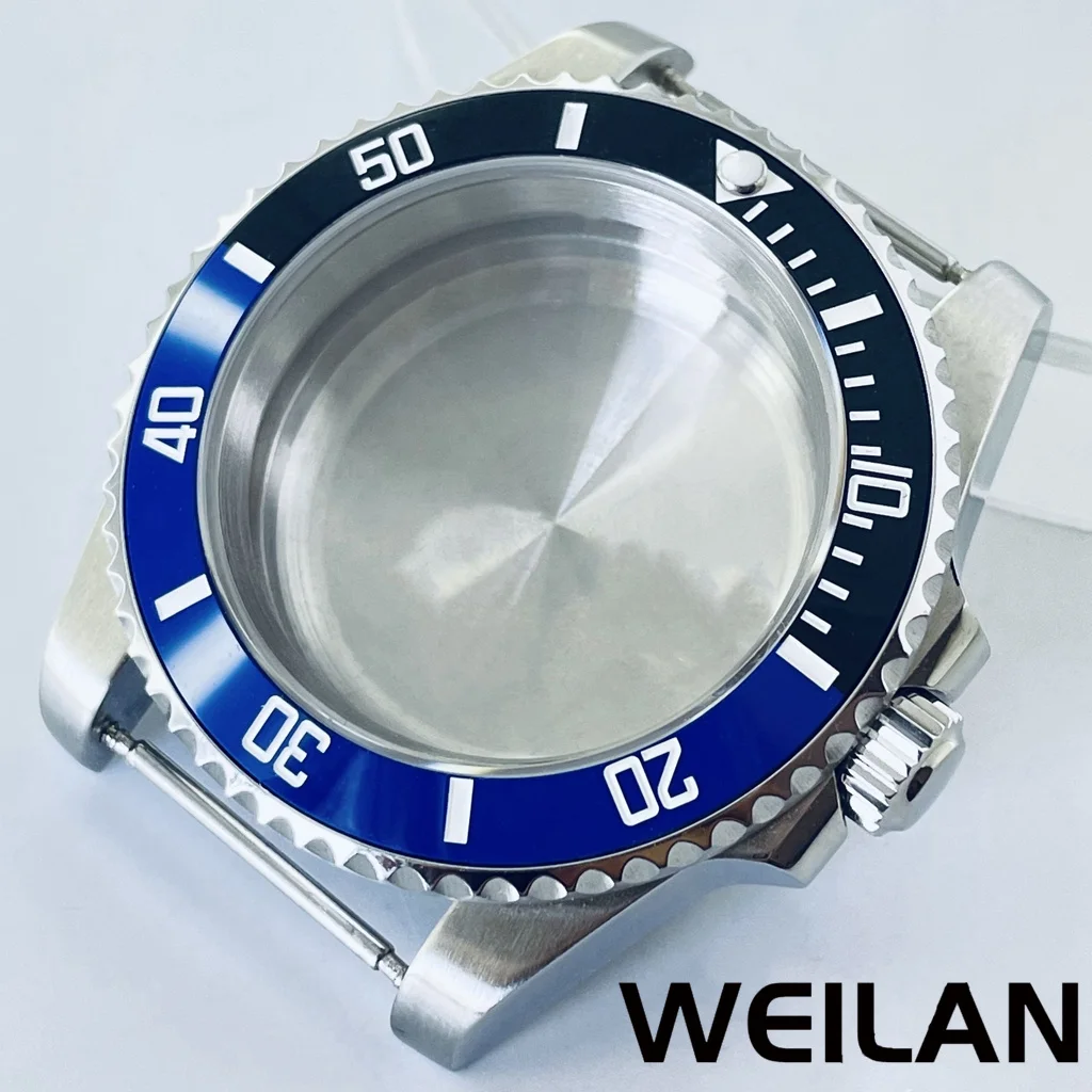 Silver Watch Case with Ceramic Bezel and Sapphire Crystal