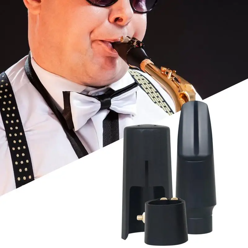 Tenor Sax Mouthpiece Sax Ligature Fastener Set Of 3 Saxophone Mouthpiece Set Ligature Clip Flute Head Cap For Woodwind