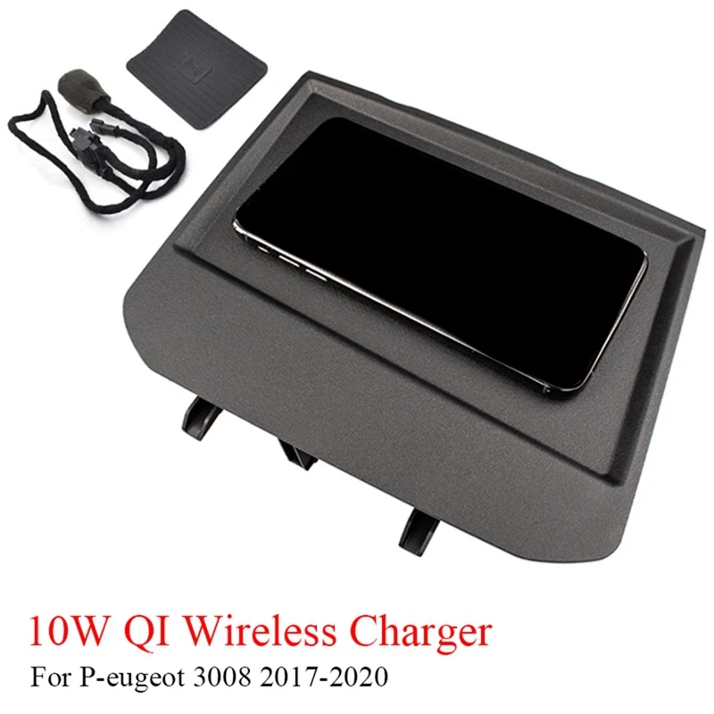

Автомобильное беспроводное зарядное устройство 10 Вт, подлокотник для зарядки телефона, держатель для телефона для Peugeot 3008 2017-2020