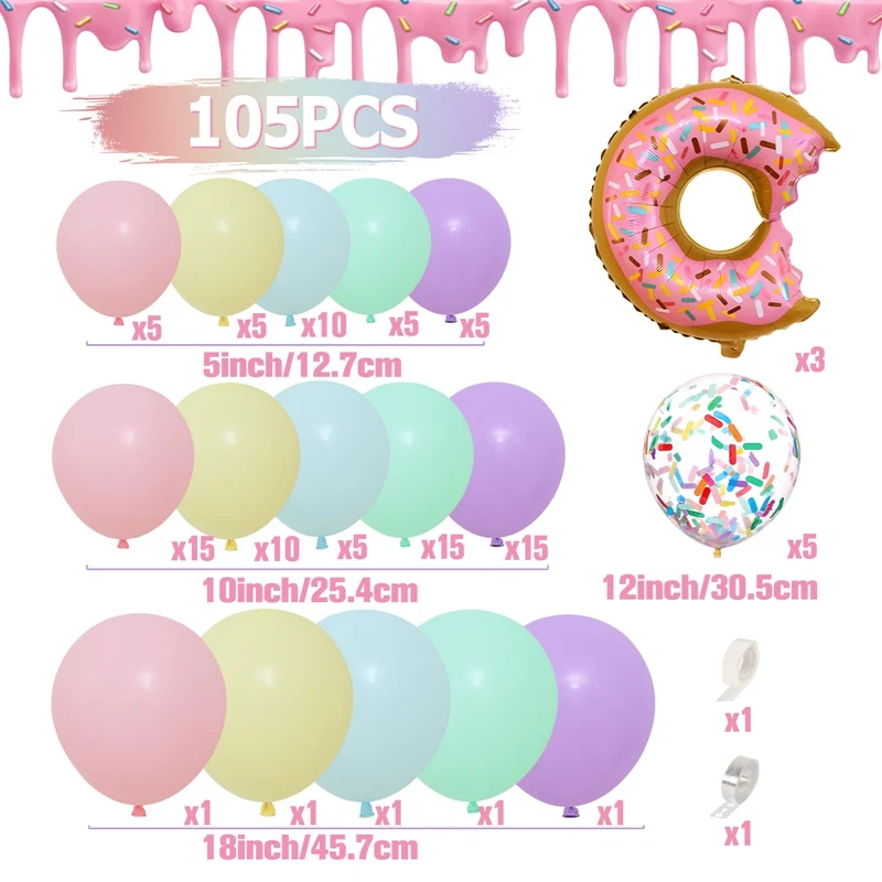 Description Picture 4 of itemDonut Macaron Multi-Color Rainbow Balloon Garland Arch Kit Ballon Decoration Wedding Birthday Kid Baby Shower Favor Party