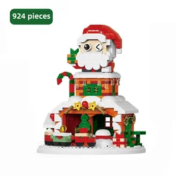 Festive Santa & Reindeer Building Block Puzzle - Christmas Party Table Decoration Toy Set (Santa Claus)