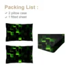 Abstract Geometry Lattice Fitted Sheet Deep Pocket Glowing Light Lightweight Bedding Set 2 Pillowcases 3 Piece 3