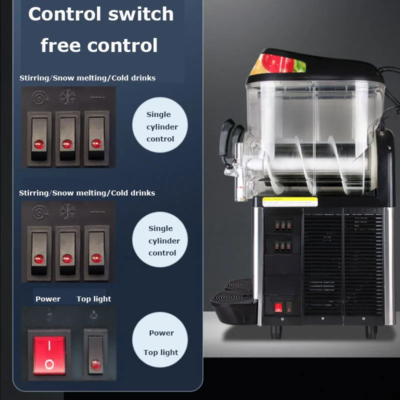 Snow Melting Machine Commercial Cold Drink Refrigeration Equipment 24L Large Capacity Automatic Freeze Slush Maker 2