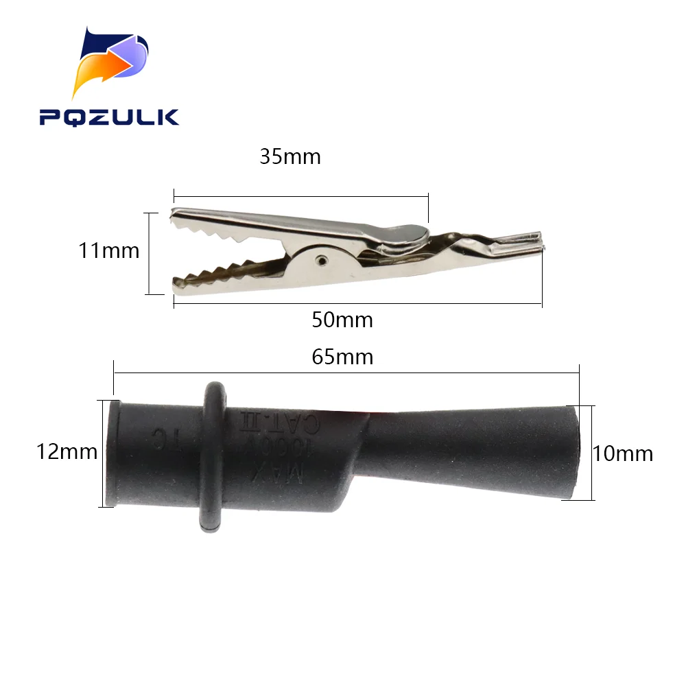 Alligator Crocodile Test Clip Clamp Multimeter Tester Probe 1Pair